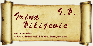 Irina Milijević vizit kartica